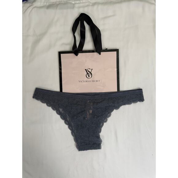 NWT Victoria’s Secret “Itsy” Sheer Lace Bikini Panty – Dark Gray – Size M – 2015 - Picture 2 of 3